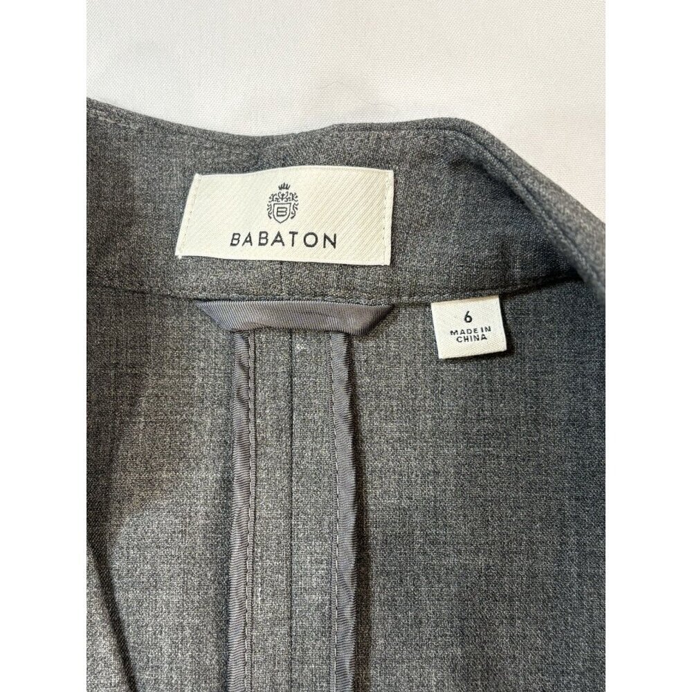 Babaton Aritzia Open Front 3/4 Sleeve Blazer Jacket Charcoal Gray Size 6 - Picture 7 of 9
